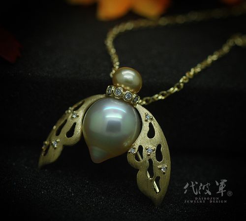 异形海水珍珠,代波军艺术珠宝工作室原创作品,艺术首饰——成品图